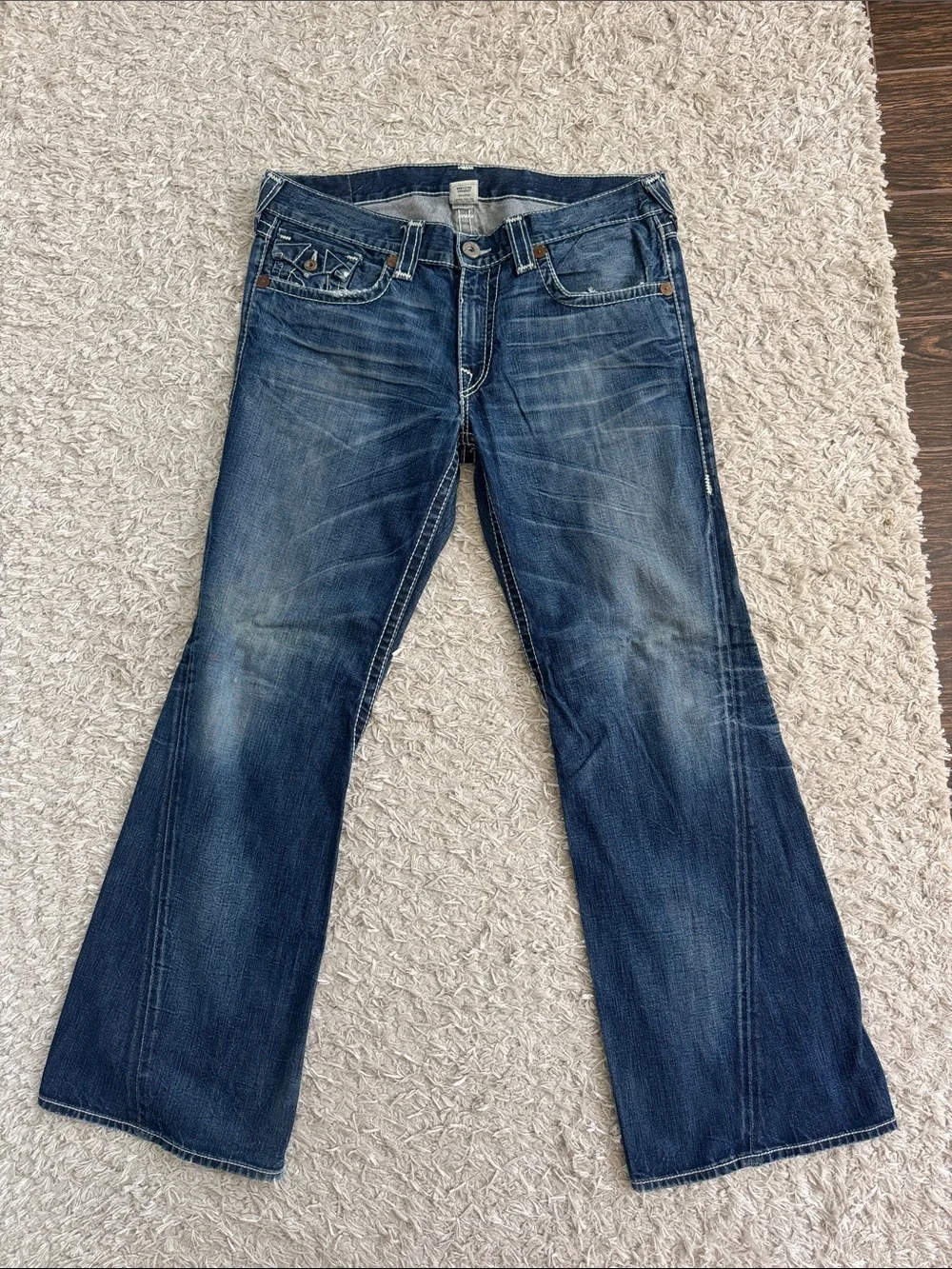 Men's Dark Blue Denim Jeans - Classic Bootcut